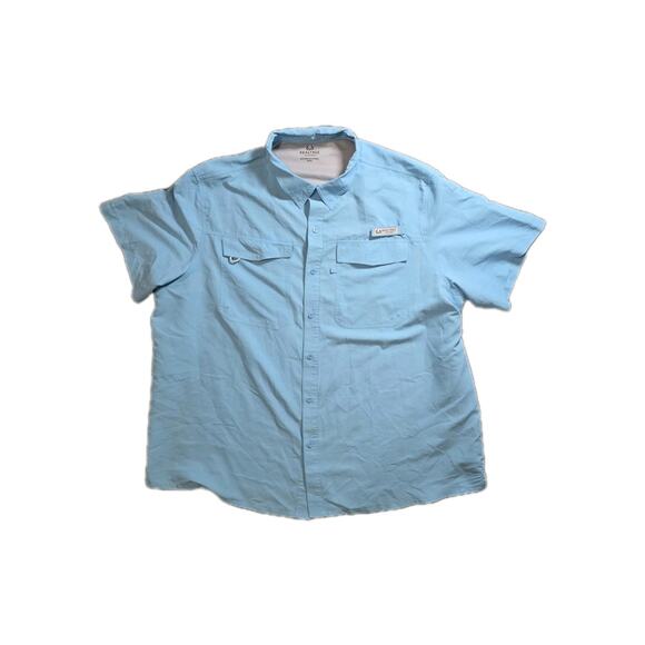 REALTREE Vented Fishing Shirt Mens 3XL Pastel Blue Polyester Button Down - Picture 1 of 8